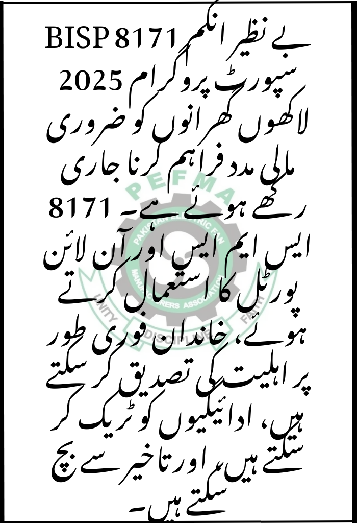 Benazir Income Support Program 2025: Step-by-Step 8171 Registration & Payment Guide