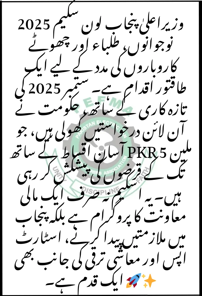 CM Punjab Loan Scheme 2025