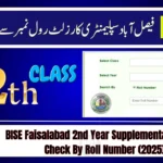 BISE Faisalabad 2nd Year Supplementary Result Check By Roll Number (2025)