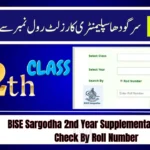 BISE Sargodha 2nd Year Supplementary Result Check By Roll Number