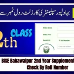 BISE Bahawalpur 2nd Year Supplementary Result Check By Roll Number
