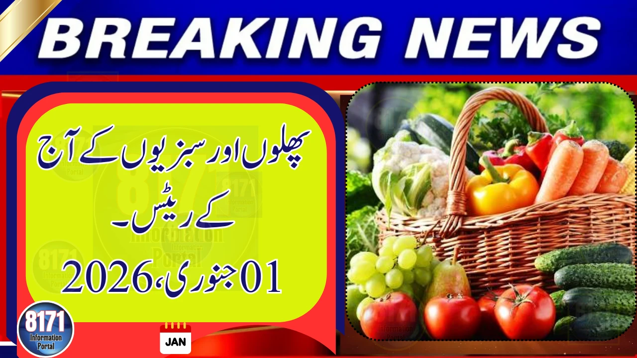 Today’s Fruit and Vegetable Prices in Pakistan — January 1, 2026