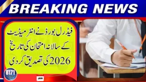 Federal Board Confirms Intermediate Annual Exam Date 2026