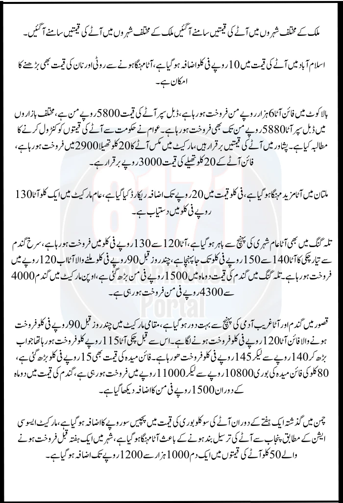 Flour Prices Revealed Across Major Cities in Pakistan