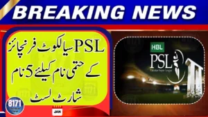 PSL: Sialkot Franchise Shortlists Five Names for Official Team Identity