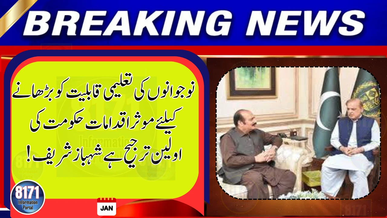 PM Shehbaz Highlights Major Plans to Improve Youth Education and Skills