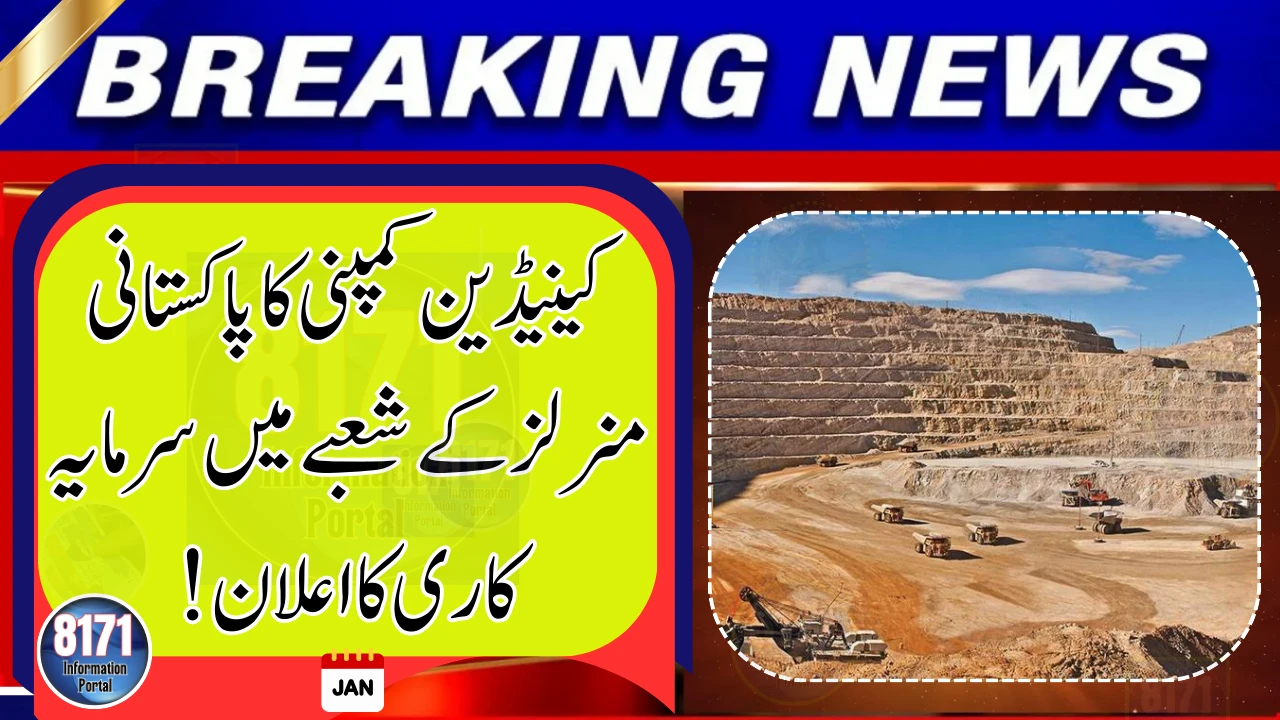 Canadian Company Announces Investment in Pakistan’s Minerals Sector