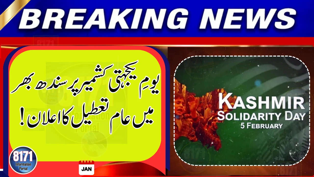 Sindh Declares Public Holiday on February 5 for Kashmir Solidarity Day